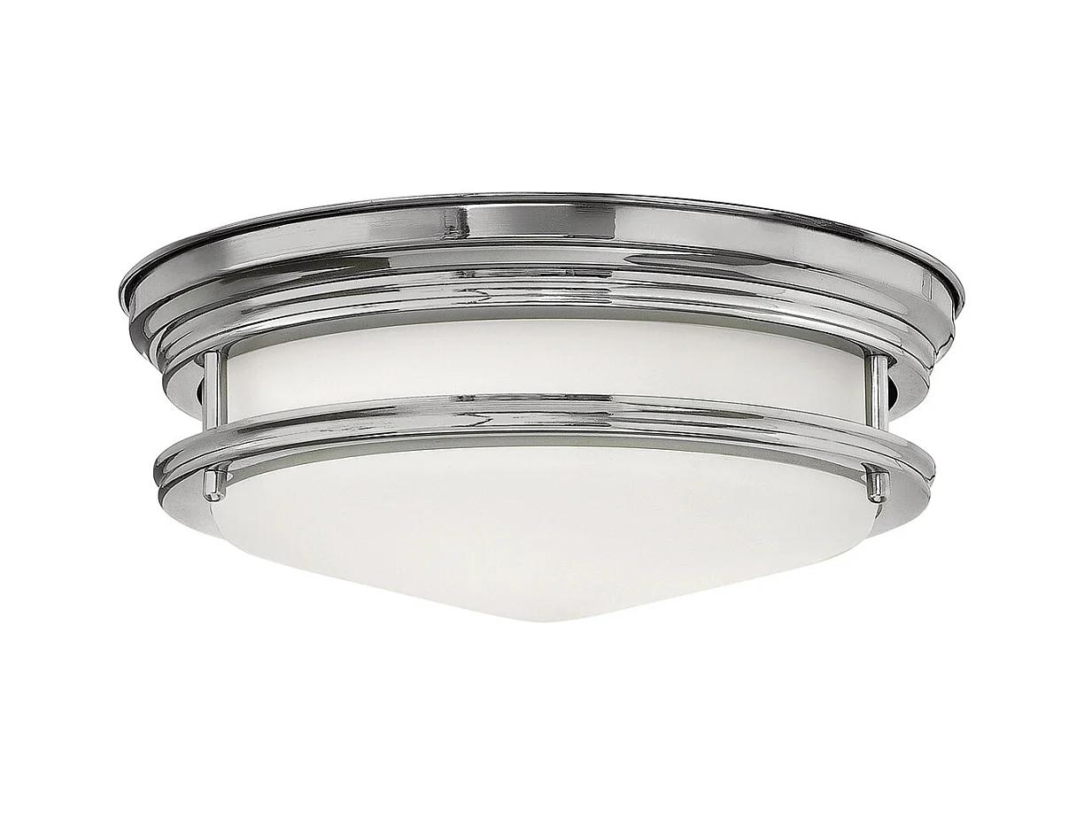 Hadrian Hinkley 2 licht Flush Mount Chrom mit Opalglas IP44