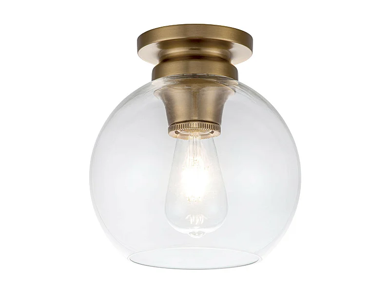 Elstead Feiss Tabby Skål Halvspolat takljus polerad mässing