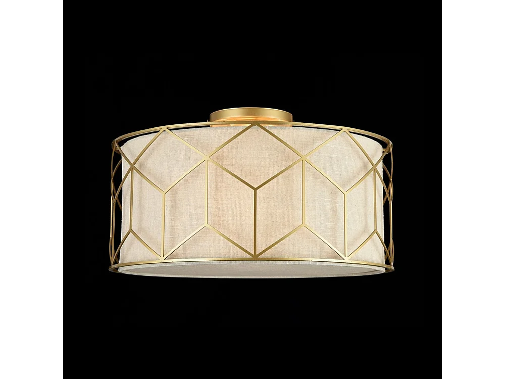 Messina Plafón Semi Empotrado Cilíndrico Dorado, 3 Luces, E27