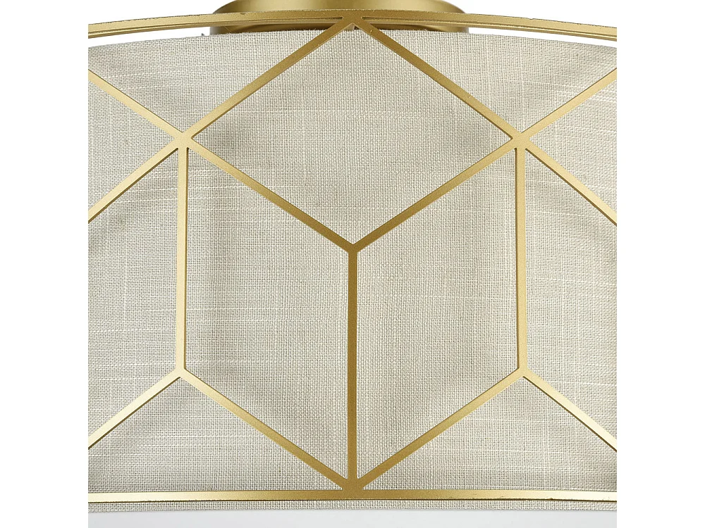 Messina Plafón Semi Empotrado Cilíndrico Dorado, 3 Luces, E27