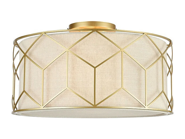 Messina Plafón Semi Empotrado Cilíndrico Dorado, 3 Luces, E27