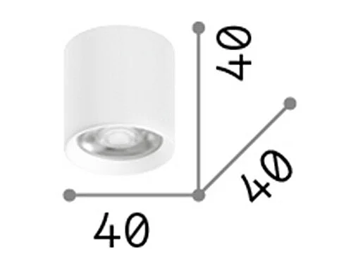 Ideal Lux DOT Downlight LED montado en superficie, blanco, 3000 K, no regulable