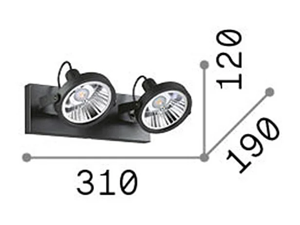 Ideal Lux Glim Plafonnier 2 Lumières Blanc