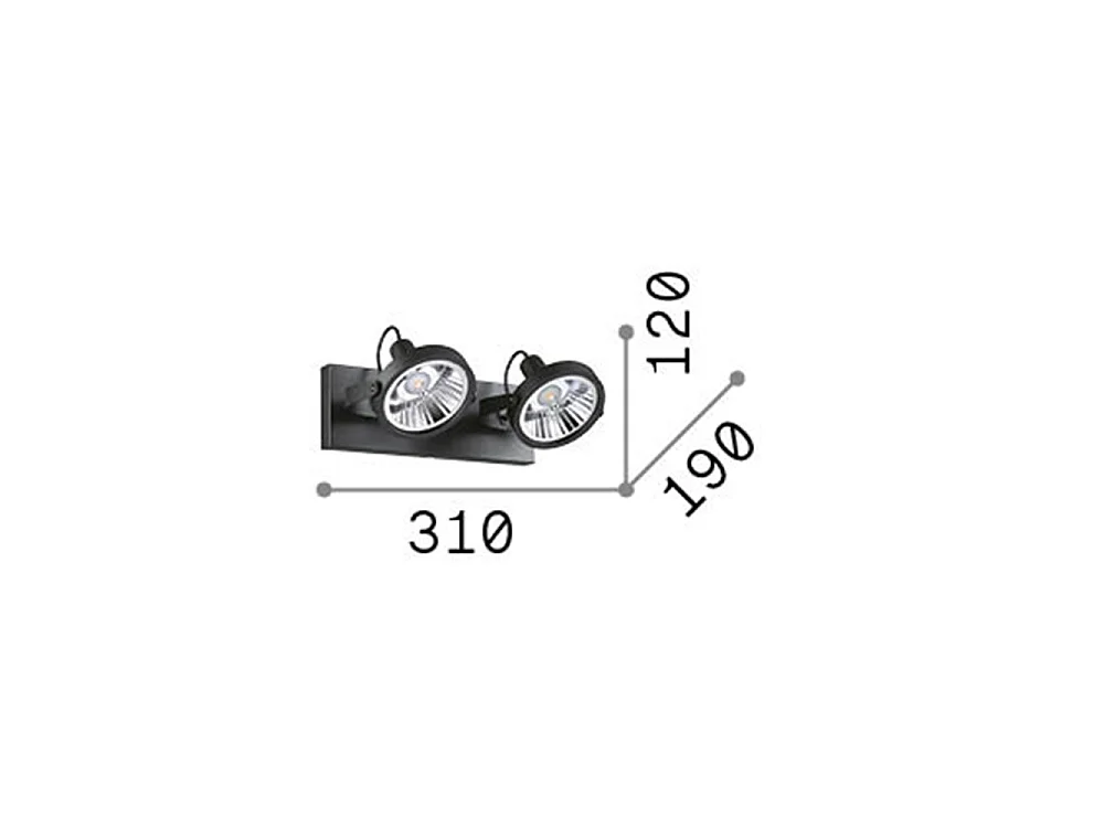 Ideal Lux Glim - Plafoniera a 2 luci Bianca