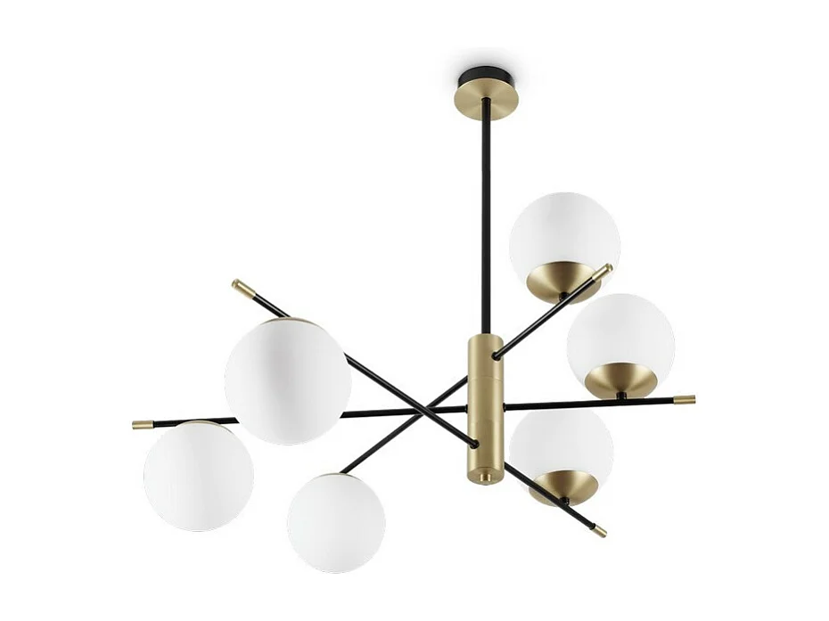 Ideal Lux GOURMET Lámpara de techo semiempotrable 6 luces Globe Multi Arm negra