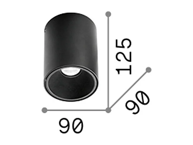 Ideal Lux Nitro - Faretto da incasso a LED a 1 luce rotondo nero