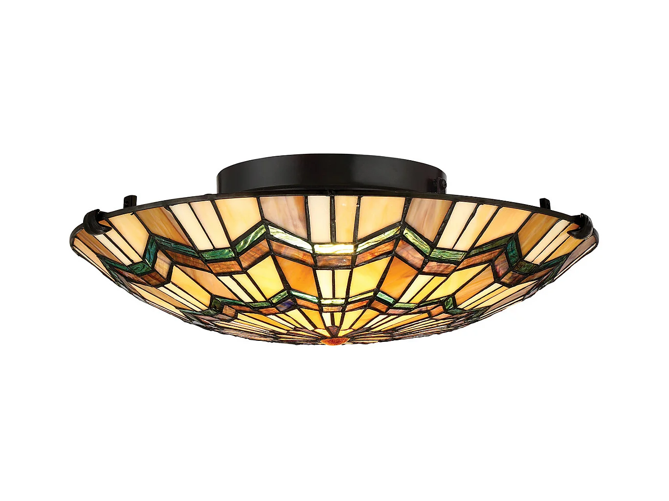 Elstead Alcott - 2 leichte Tiffany-Unterputzmontage - Bronze-Finish, E27