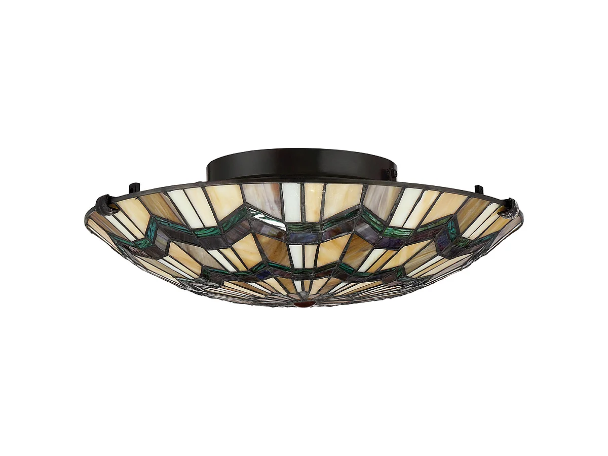 Elstead Alcott - 2 luci Tiffany da incasso - Finitura bronzo, E27