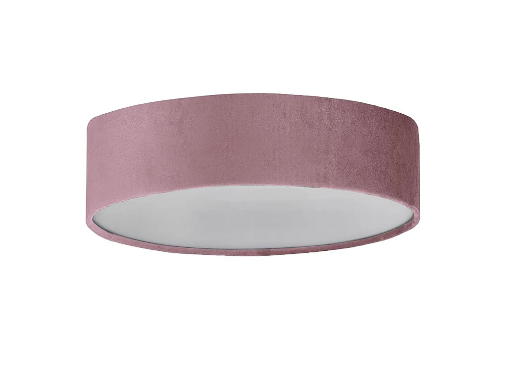 Searchlight Drum Pleat2 Light Velvet Flush, Pink Shade