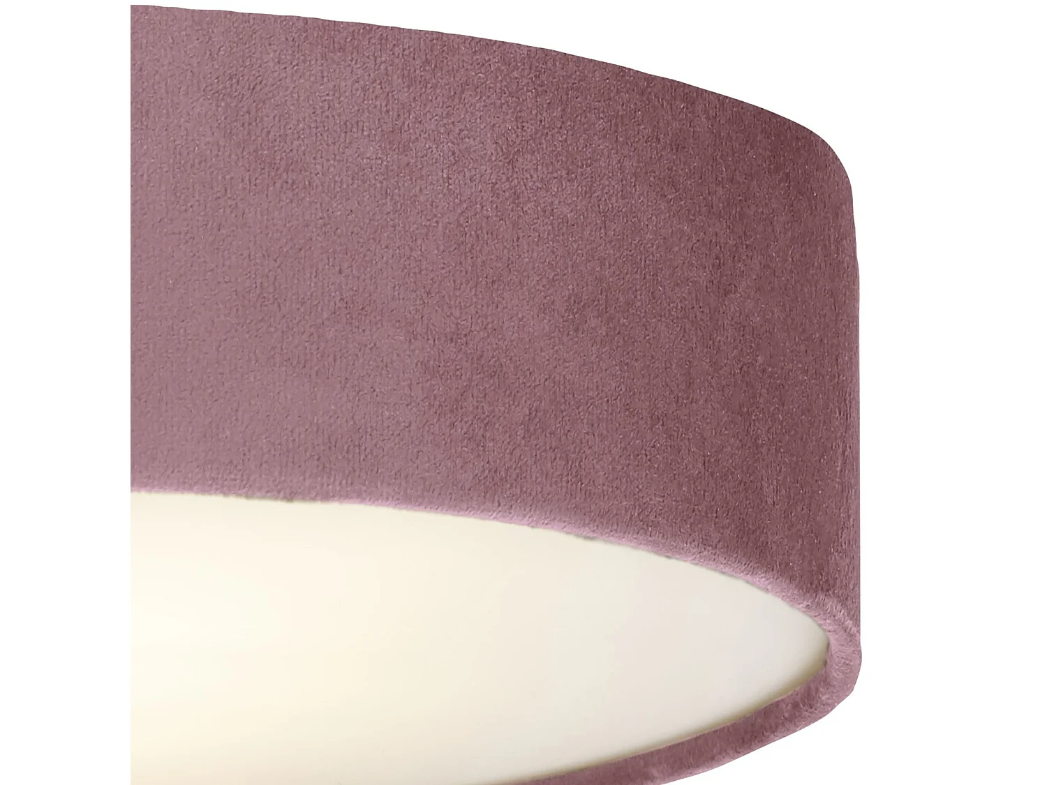 Searchlight Drum Pleat2 Light Velvet Flush, Pink Shade