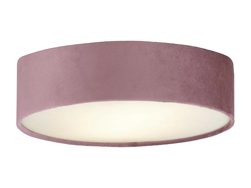 Searchlight Drum Pleat2 Light Velvet Flush, Pink Shade
