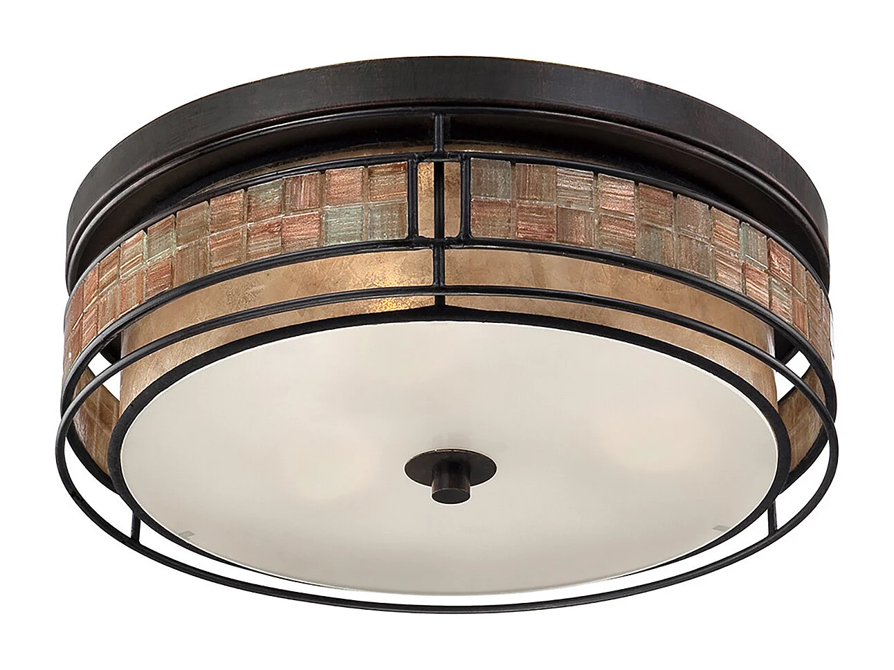 Elstead Laguna - Plafoniera grande da incasso a 3 luci Renaissance Copper, attacco E27