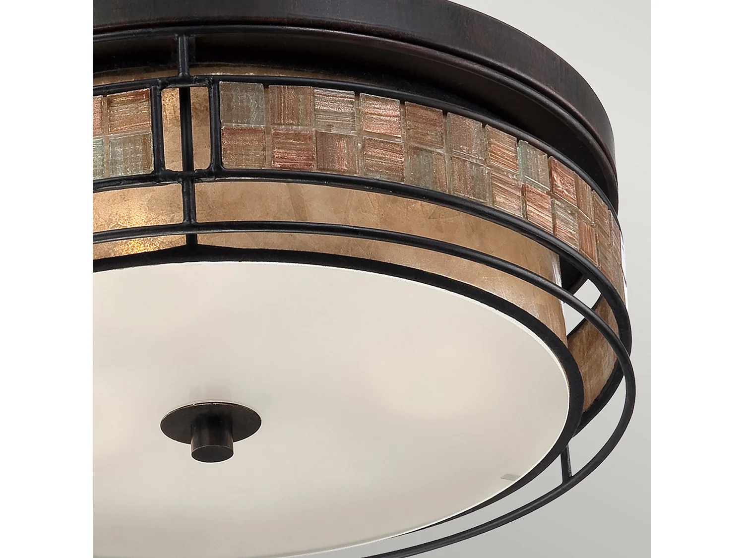 Elstead Laguna - Plafoniera grande da incasso a 3 luci Renaissance Copper, attacco E27