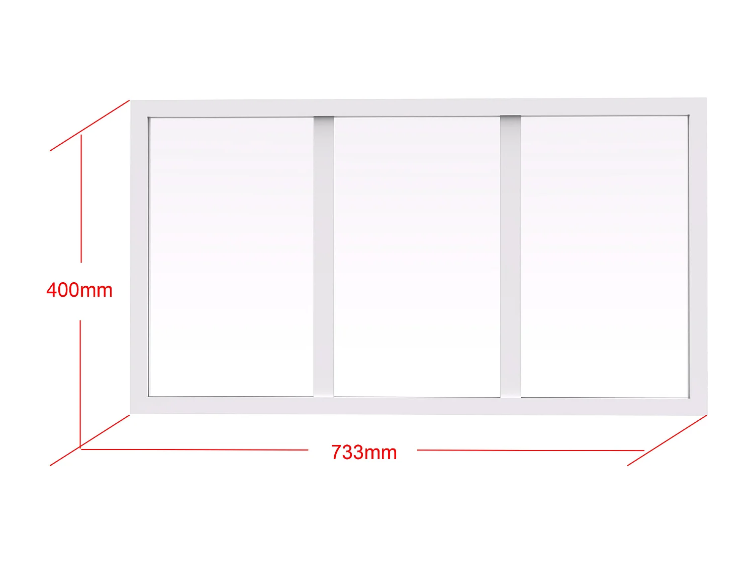 Vindusskillevegg i termisk lakkert aluminium - Hvit - B73 x H40 cm - BAYVIEW