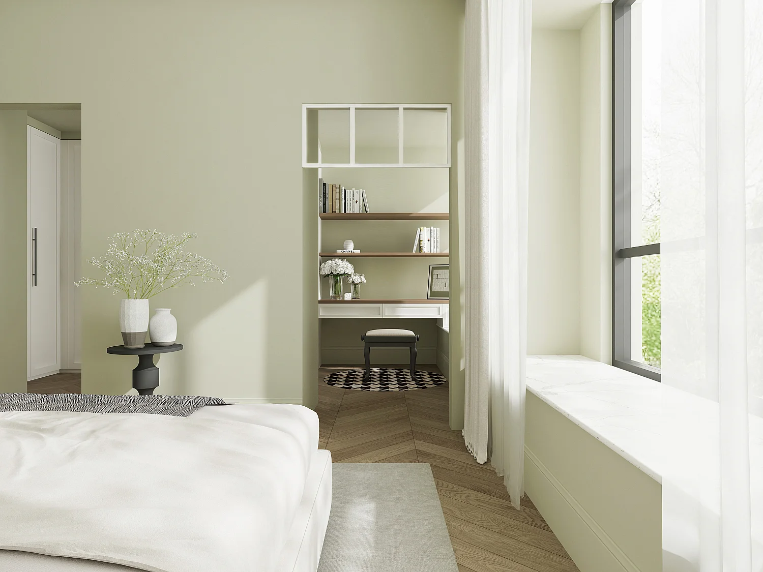 Imposte atelier en aluminium thermolaqué  - L93 x H40 cm - Blanc - BAYVIEW