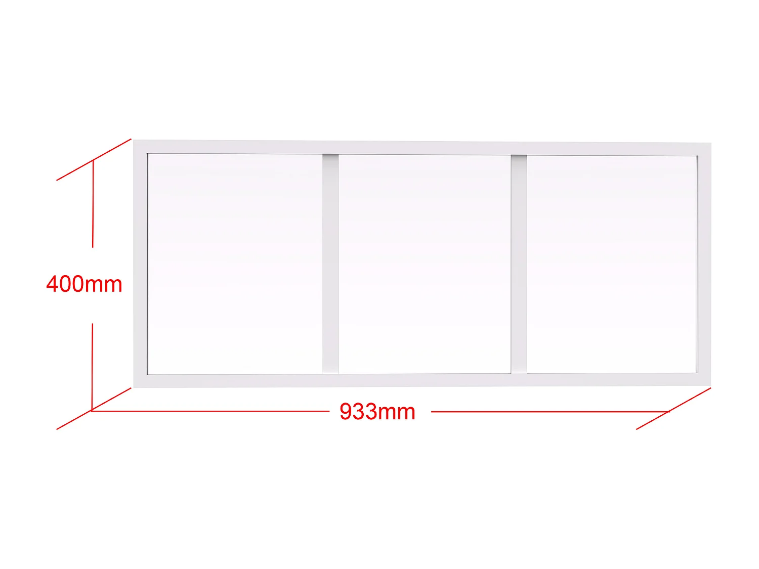 Termolackerad aluminiumöverdel i ateljéstil - Vit - B93 x H40 cm - BAYVIEW