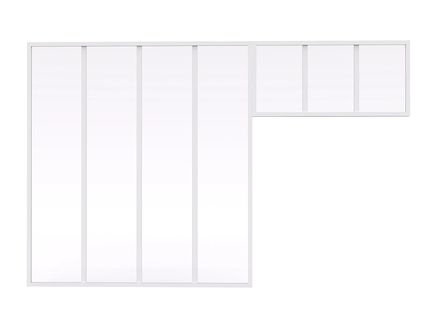 Poteau de terminaison en F pour imposte - H130 cm - Blanc - TEMPA