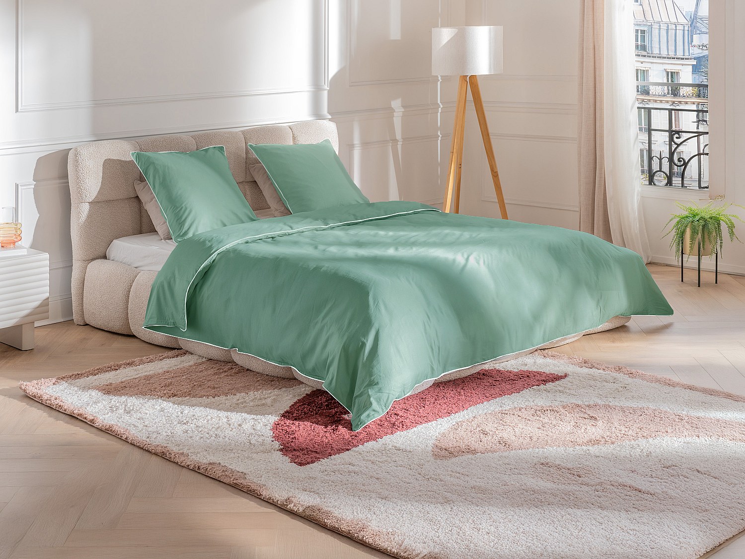 Bettwäsche-Set aus Baumwollperkal 80 Fäden/cm² – Bettbezug 240 x 260 cm + 2 günstig online kaufen