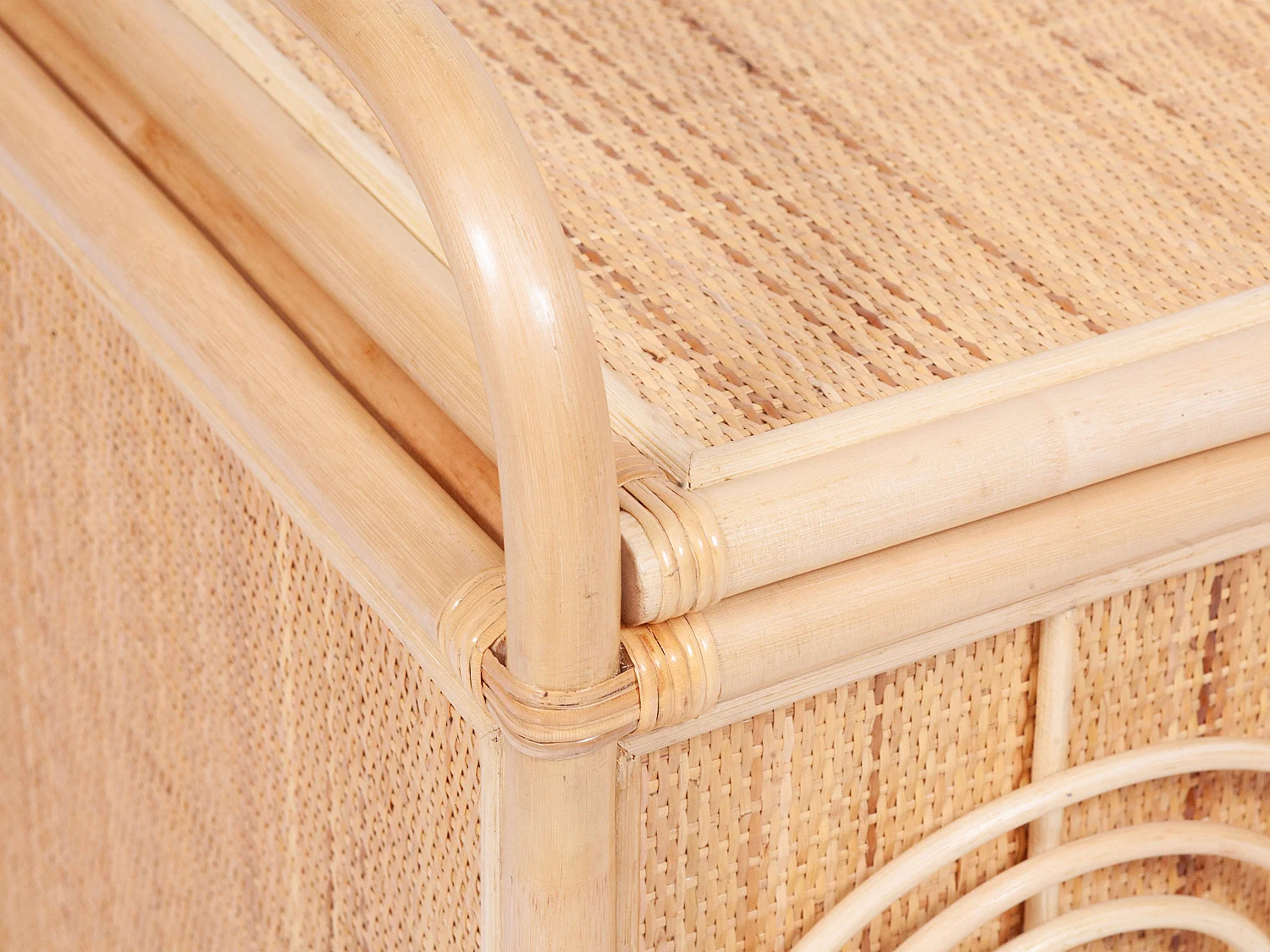 Baú de arrumação em rattan trançado - C.91 x P.48 x A.58 cm - Natural - LUMORA