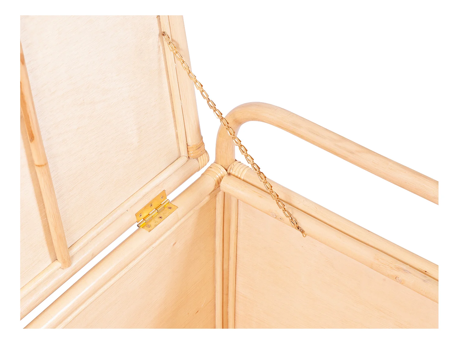 Banco baúl de mimbre trenzado - An.91 x P. 48 x Al. 58 cm - Natural - LUMORA