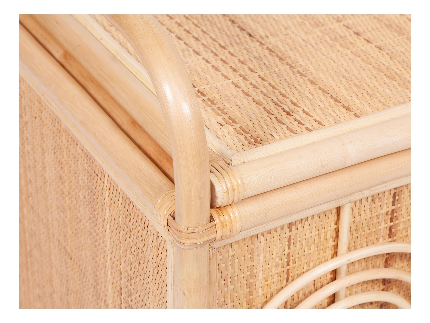 Banco baúl de mimbre trenzado - An.91 x P. 48 x Al. 58 cm - Natural - LUMORA