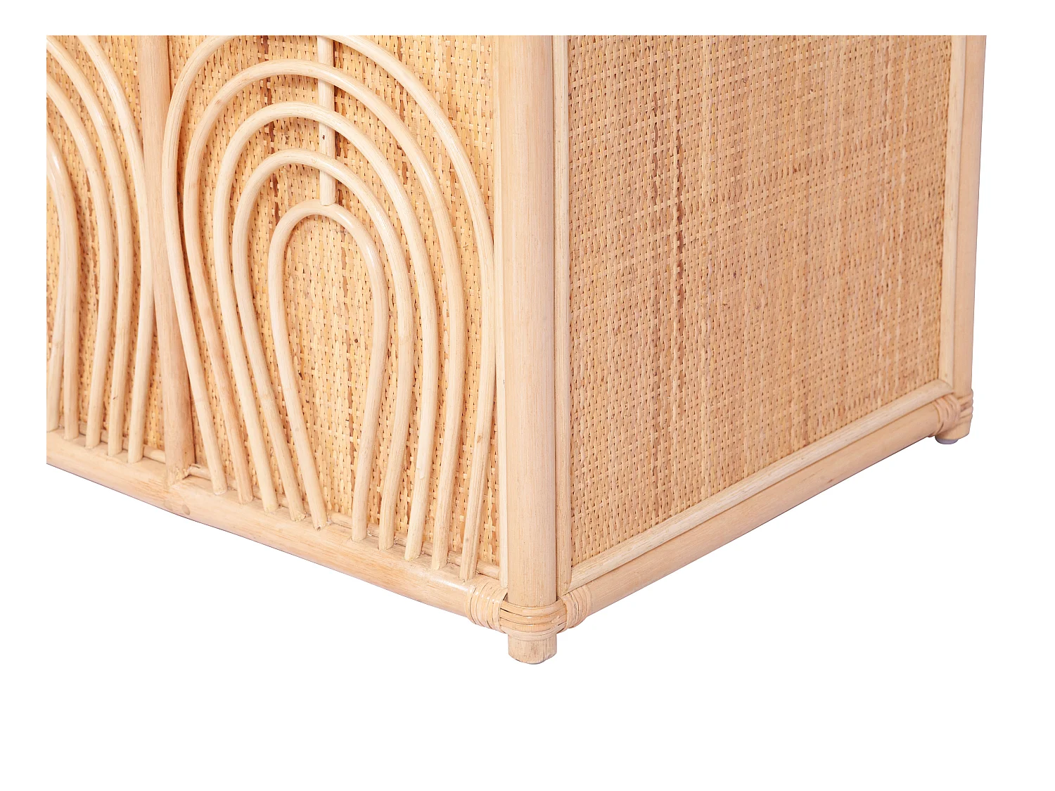 Banco baúl de mimbre trenzado - An.91 x P. 48 x Al. 58 cm - Natural - LUMORA