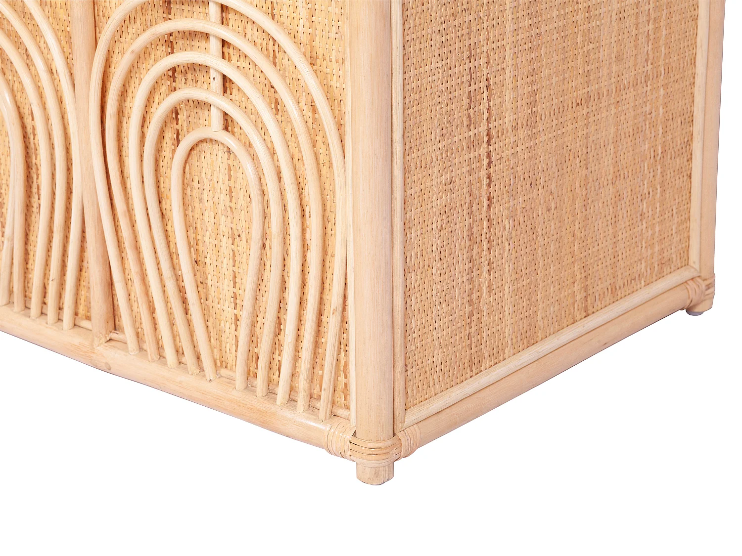 Coffre de rangement en rotin tressé - L.91 x P. 48 x H. 58 cm - Naturel - LUMORA