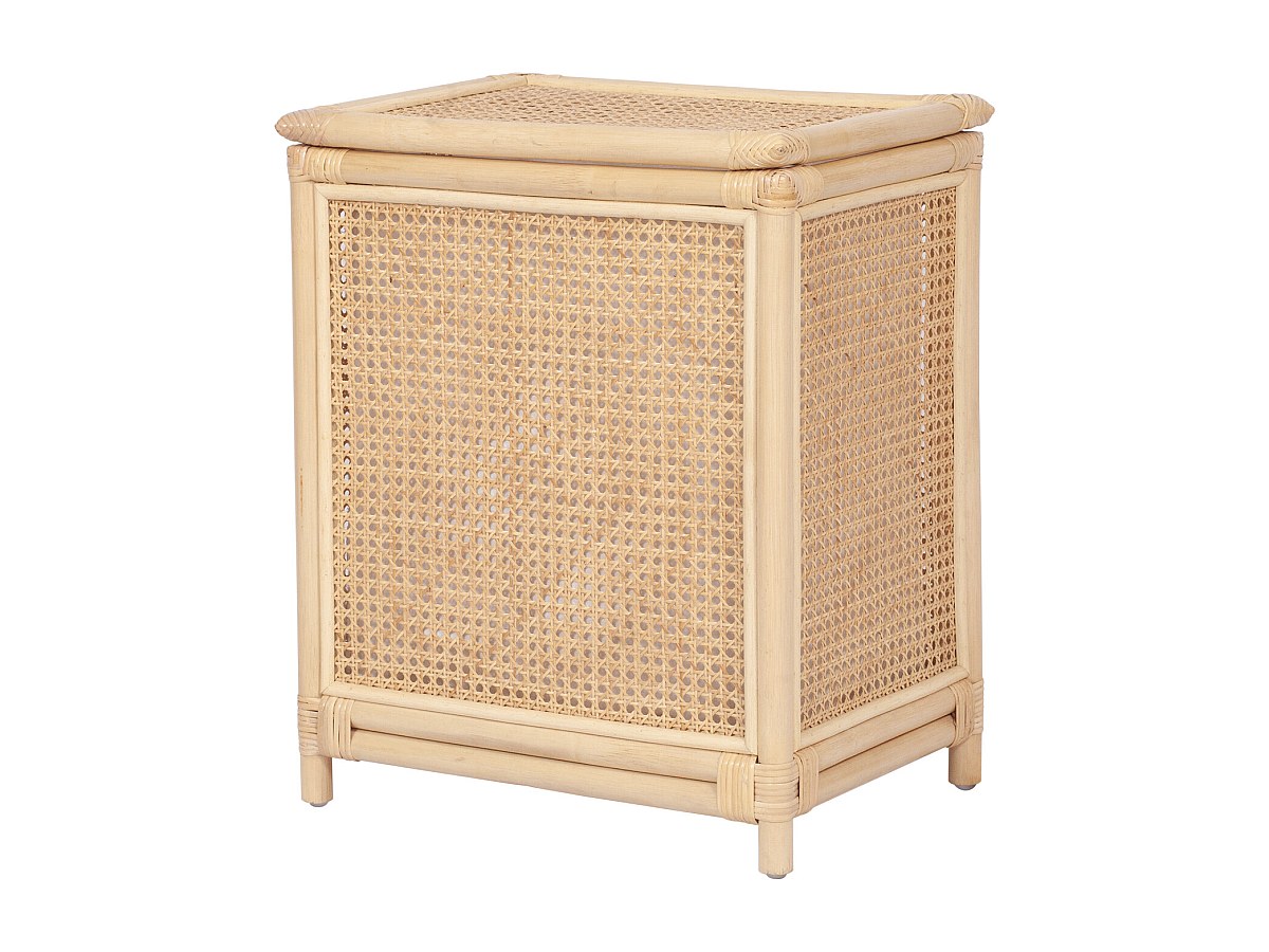 Wäschekorb aus Rattan mit Deckel - 45 x 33 x 56 cm - Natur - CALYMA günstig online kaufen