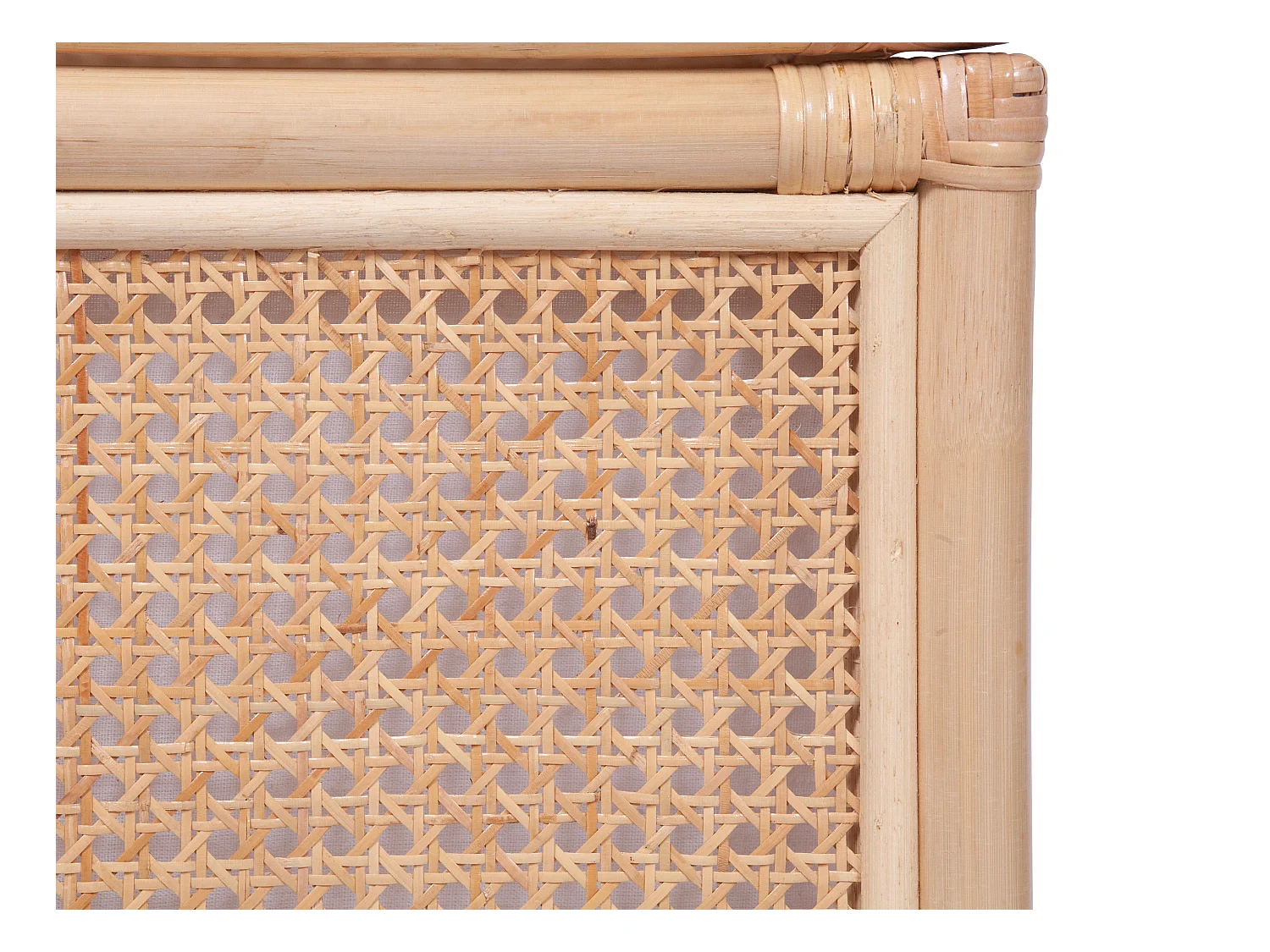 Kosz na pranie z rattanu z wykończeniem plecionkowym i pokrywą – dł. 45 × szer. 33 × wys. 56 cm – naturalny – CALYMA