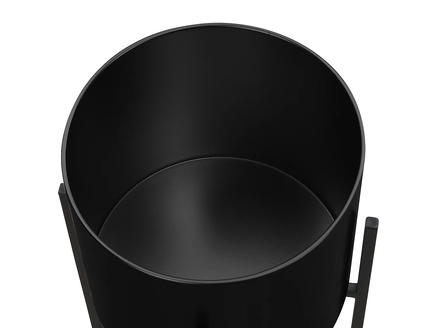 Lot de 2 cache-pots sur pied en métal - D. 25 x H. 39 et D. 23 x H. 35.5 - Noir mat - EDMEE