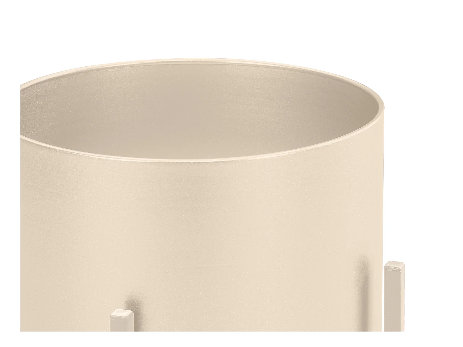Lot de 2 cache-pots sur pied en métal - D. 25 x H. 39 et D. 23 x H. 35.5 - Beige - EDMEE