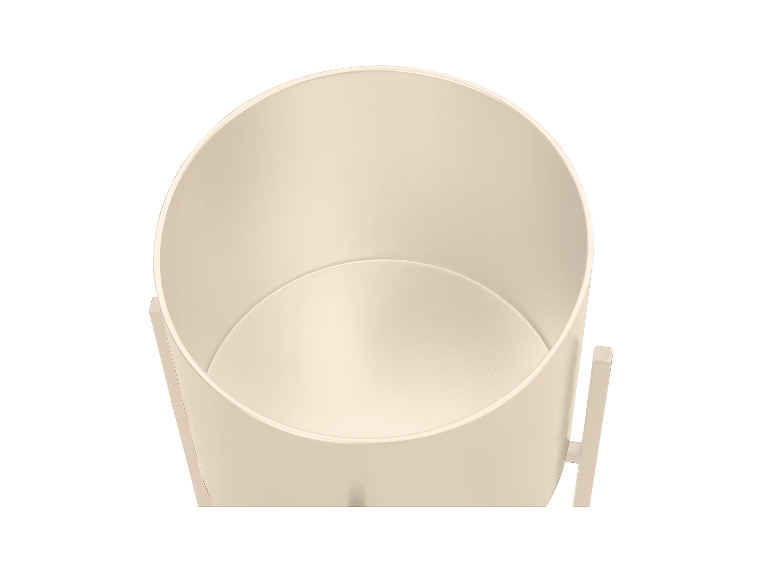 Lot de 2 cache-pots sur pied en métal - D. 25 x H. 39 et D. 23 x H. 35.5 - Beige - EDMEE