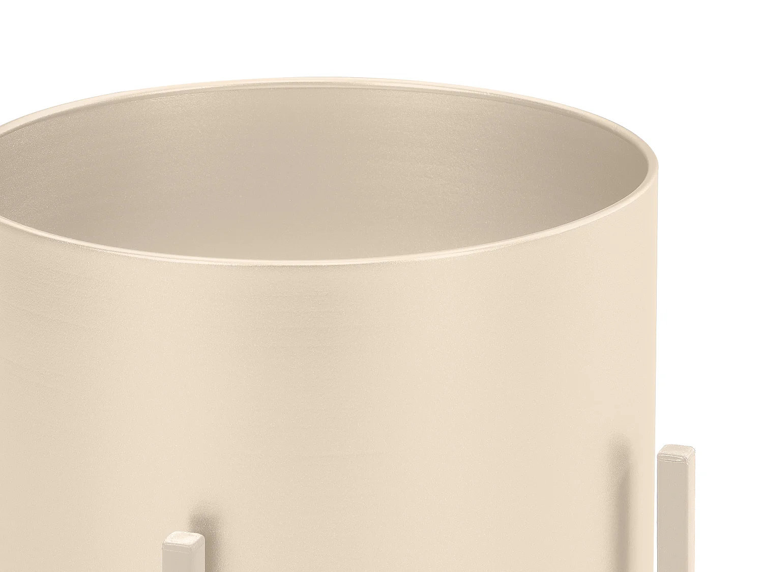 Lot de 2 cache-pots sur pied en métal - D. 25 x H. 39 et D. 23 x H. 35.5 - Beige - EDMEE