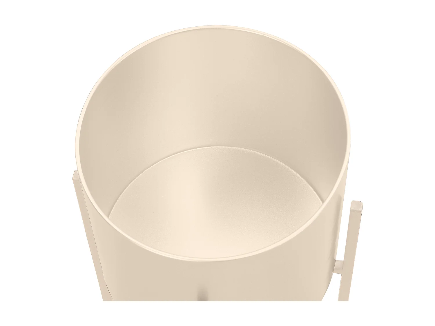 Lot de 2 cache-pots sur pied en métal - D. 25 x H. 39 et D. 23 x H. 35.5 - Beige - EDMEE