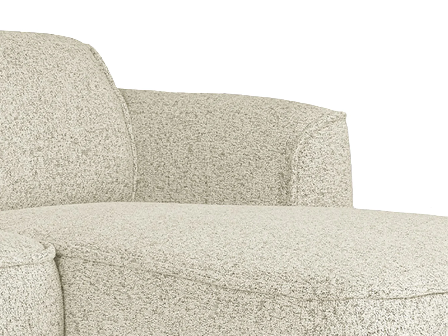 Canapé d'angle droit en tissu chiné beige DIOMARO