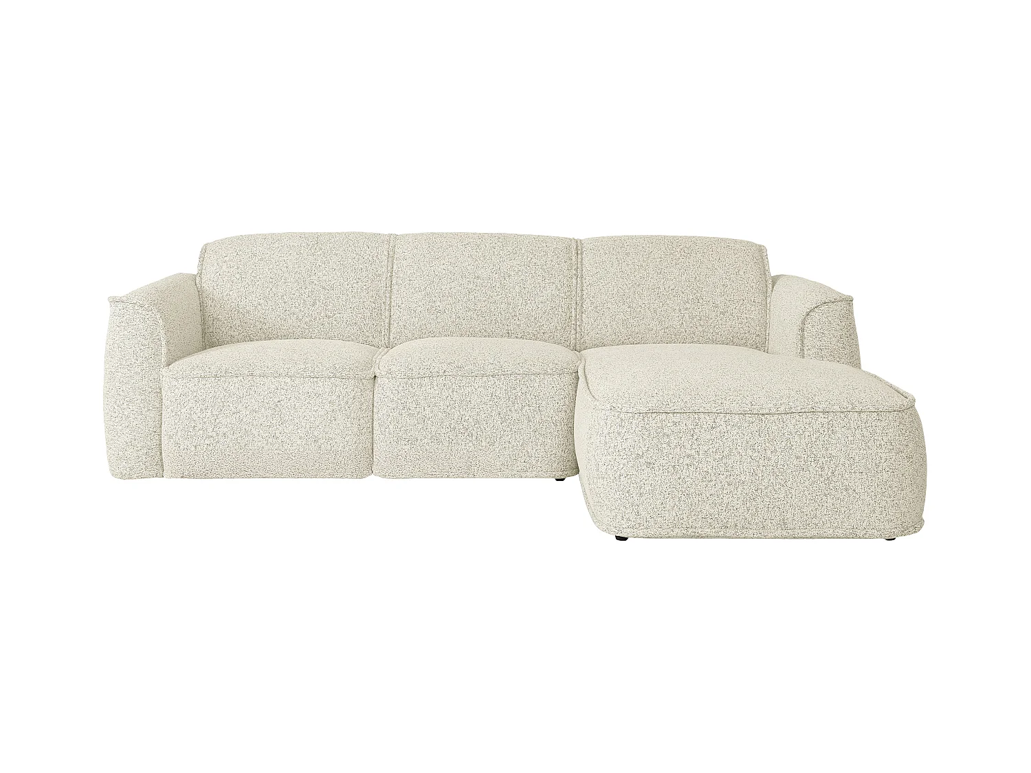 Canapé d'angle droit en tissu chiné beige DIOMARO