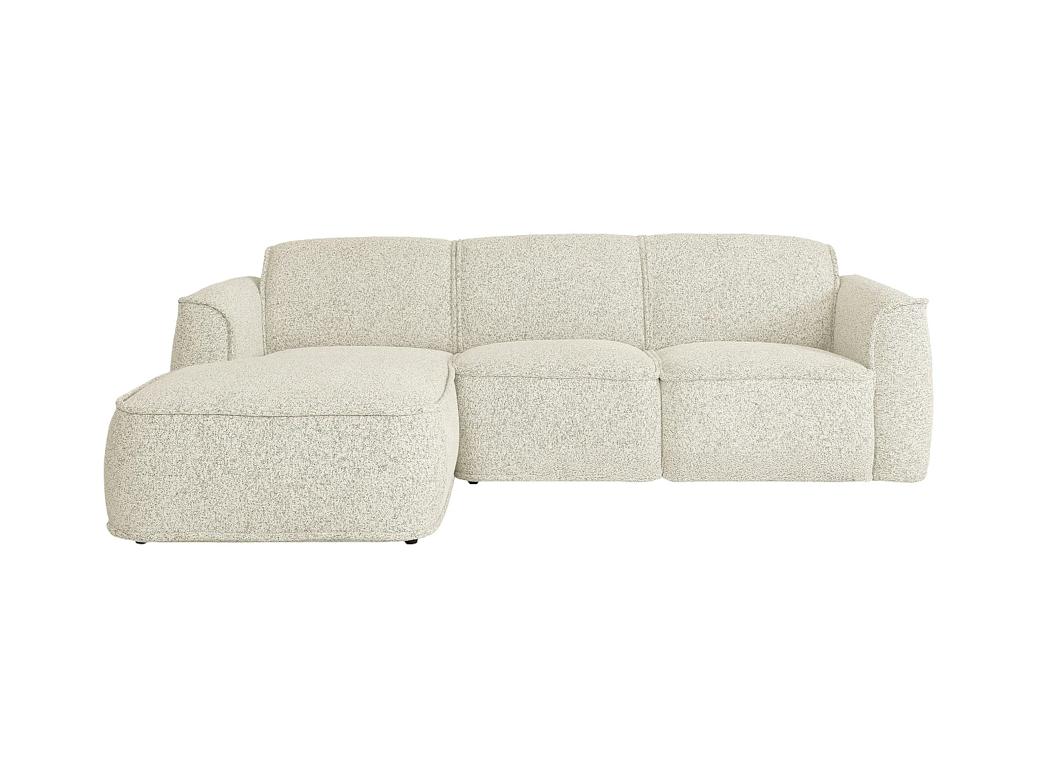 Canapé d'angle gauche en tissu chiné beige DIOMARO