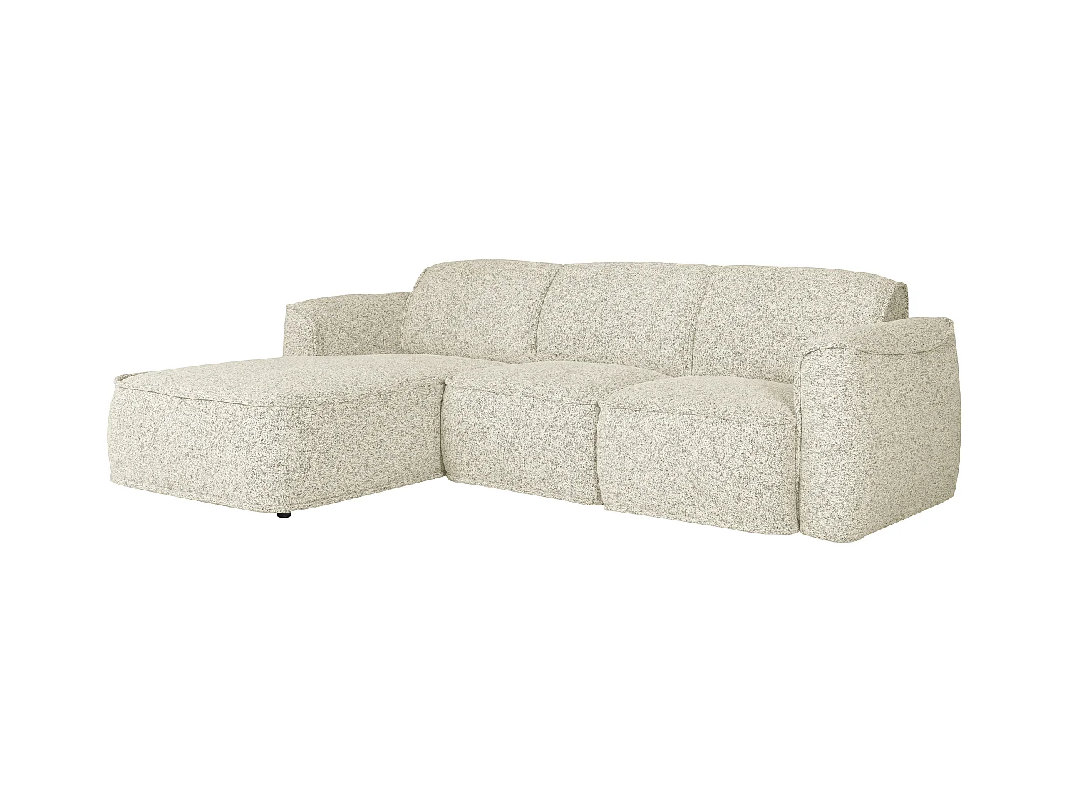 Canapé d'angle gauche en tissu chiné beige DIOMARO