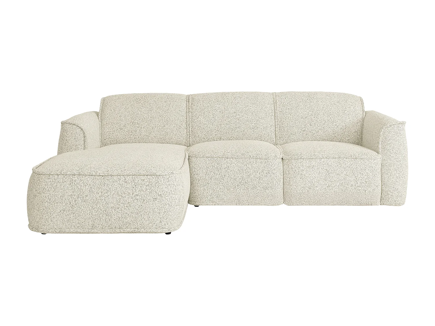 Canapé d'angle gauche en tissu chiné beige DIOMARO