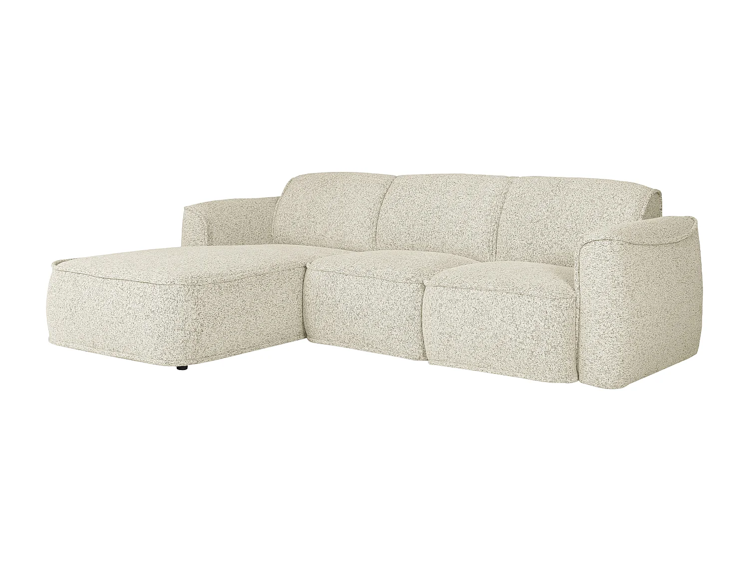 Canapé d'angle gauche en tissu chiné beige DIOMARO