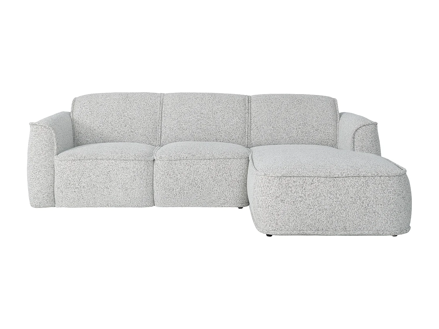 Canapé d'angle droit en tissu chiné gris DIOMARO