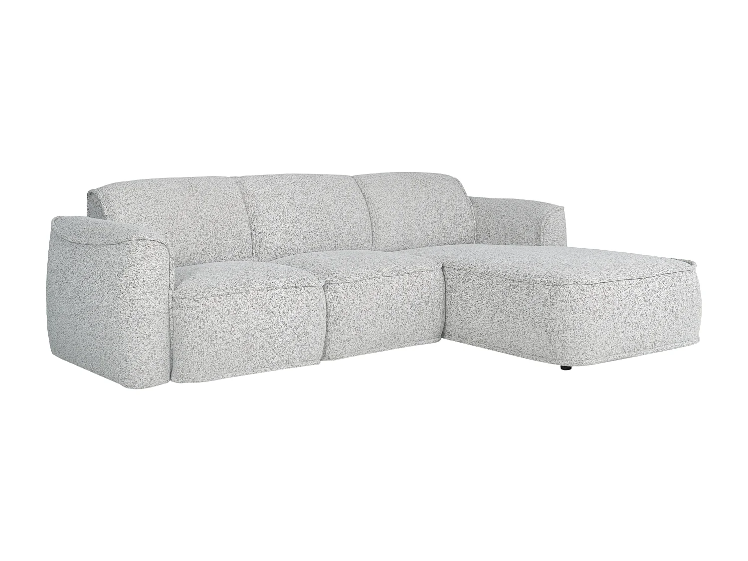 Canapé d'angle droit en tissu chiné gris DIOMARO