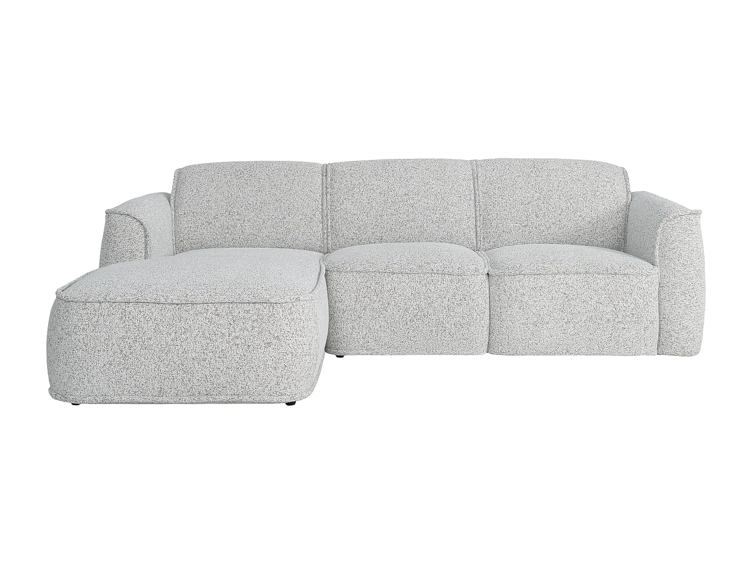 Canapé d'angle gauche en tissu chiné gris DIOMARO