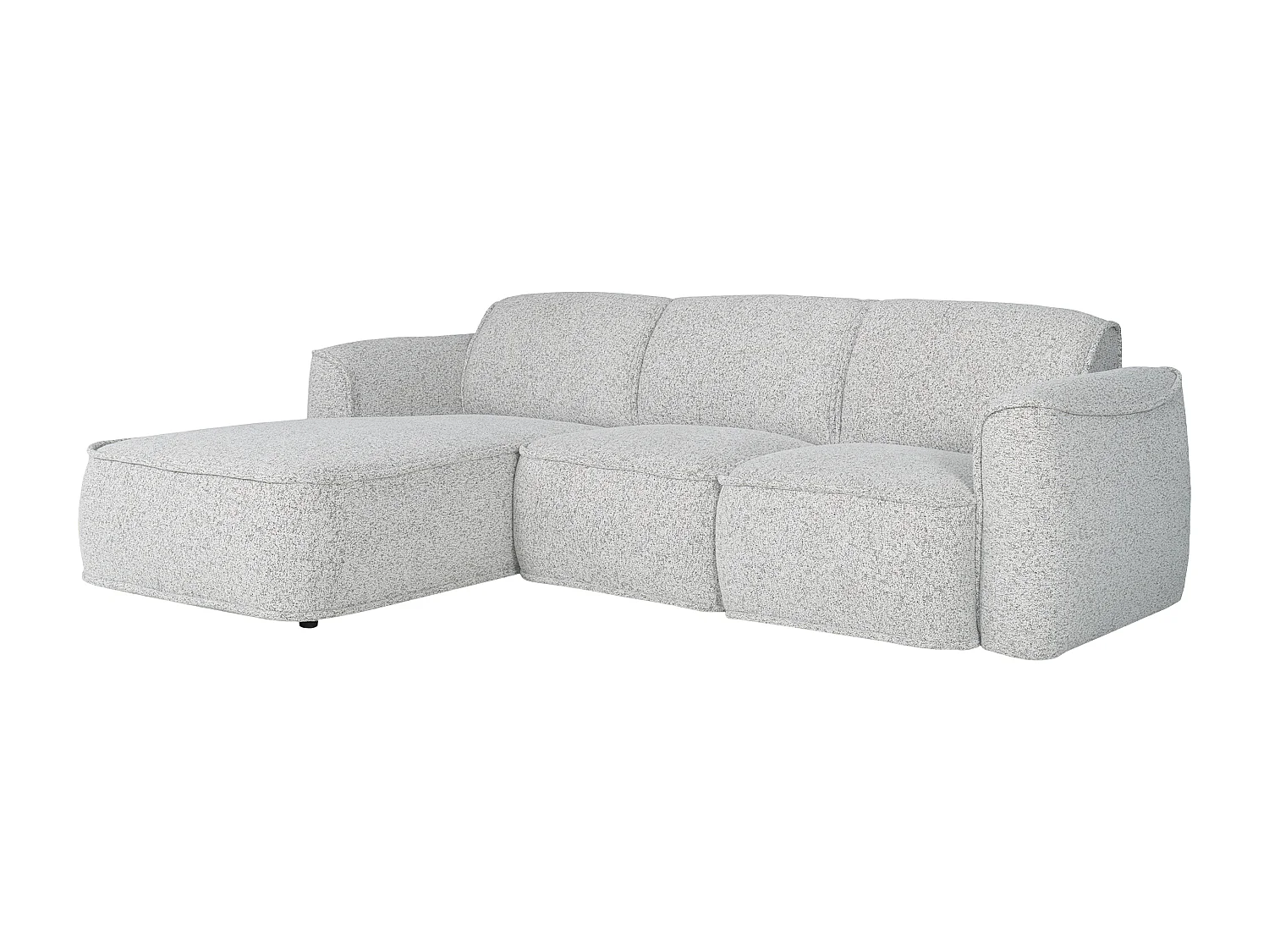 Canapé d'angle gauche en tissu chiné gris DIOMARO