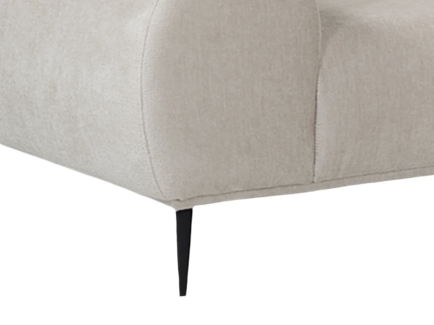 Canapé d'angle droit en tissu chenille beige MALIADA