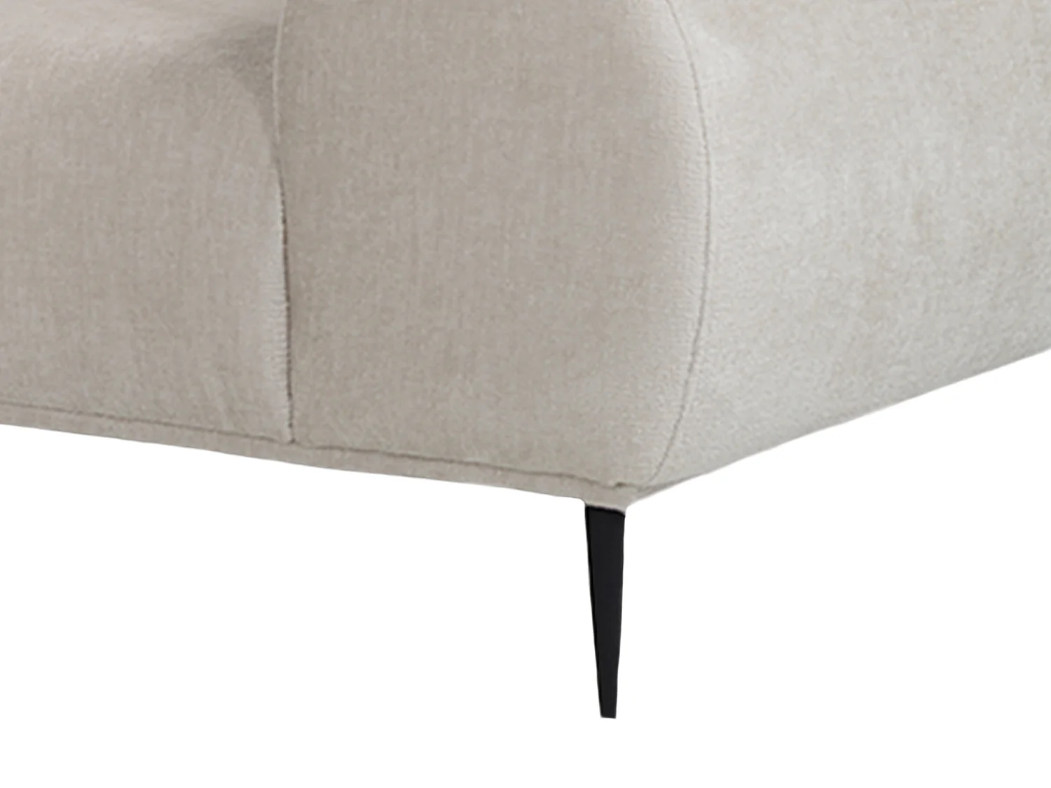 Canapé d'angle gauche en tissu chenille beige MALIADA