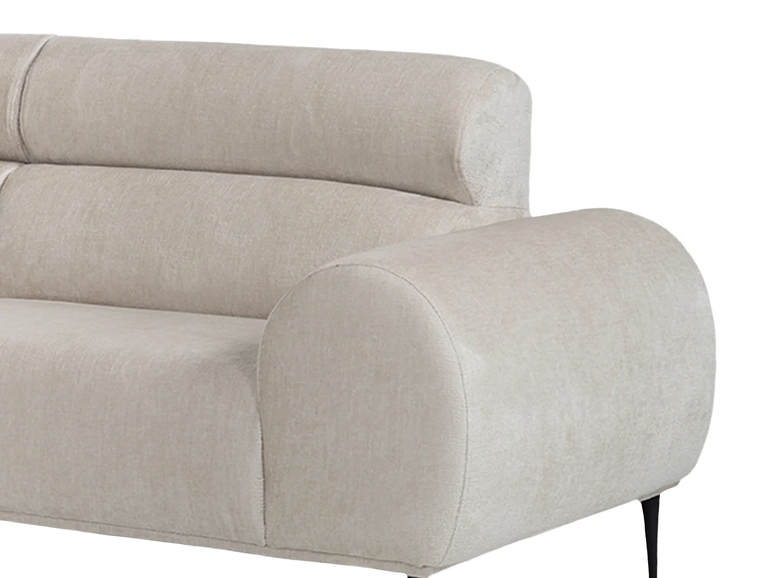 Canapé d'angle gauche en tissu chenille beige MALIADA