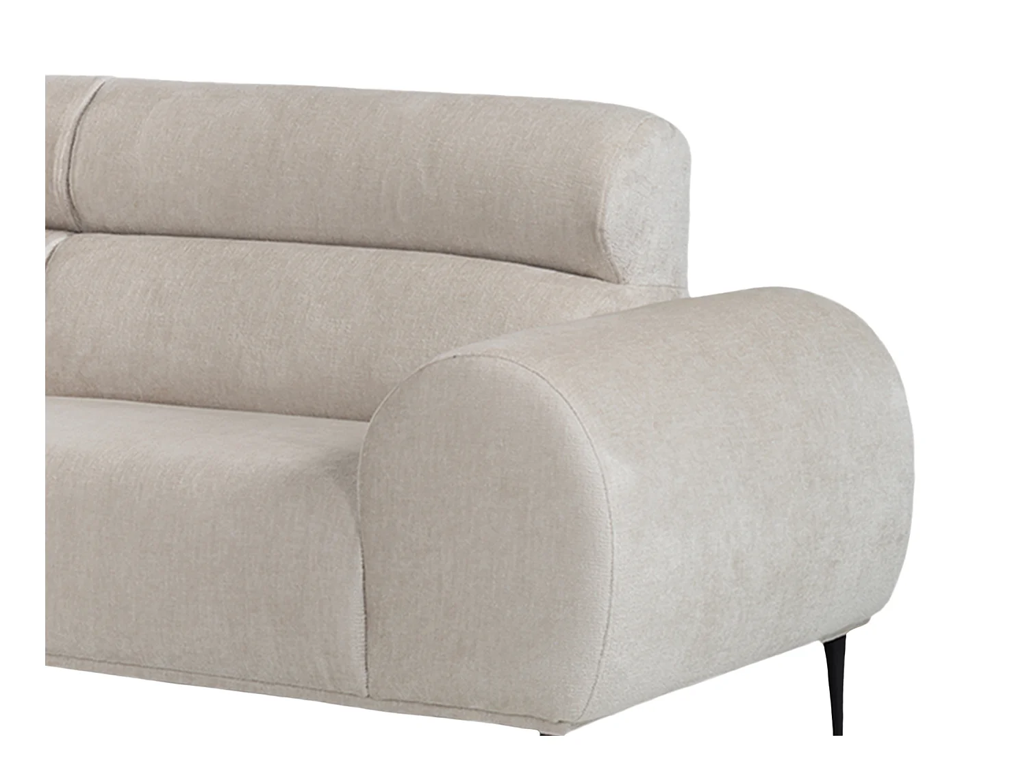 Divano angolo a sinistra in Tessuto ciniglia Beige - MALIADA
