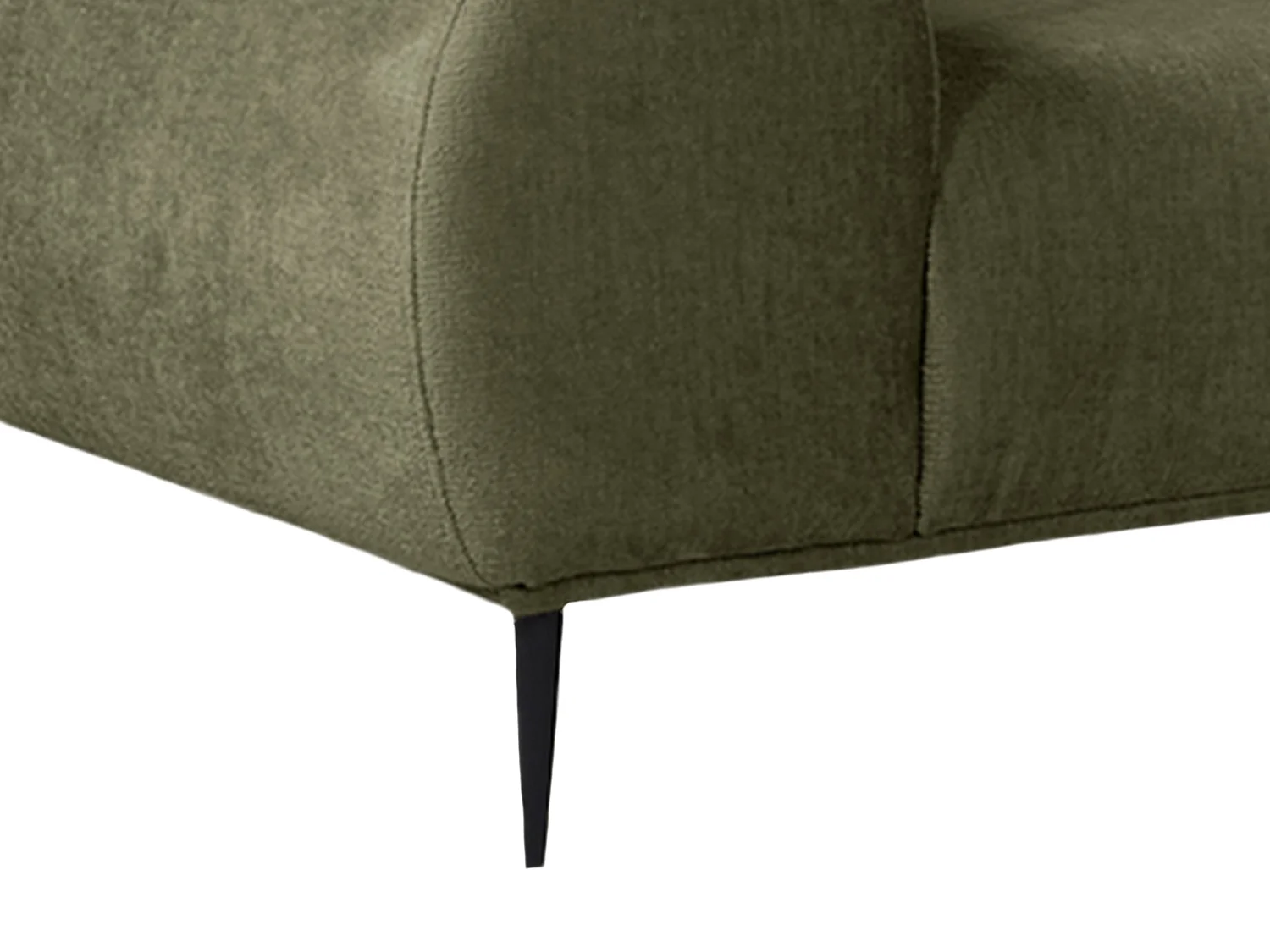 Canapé d'angle droit en tissu chenille vert kaki MALIADA