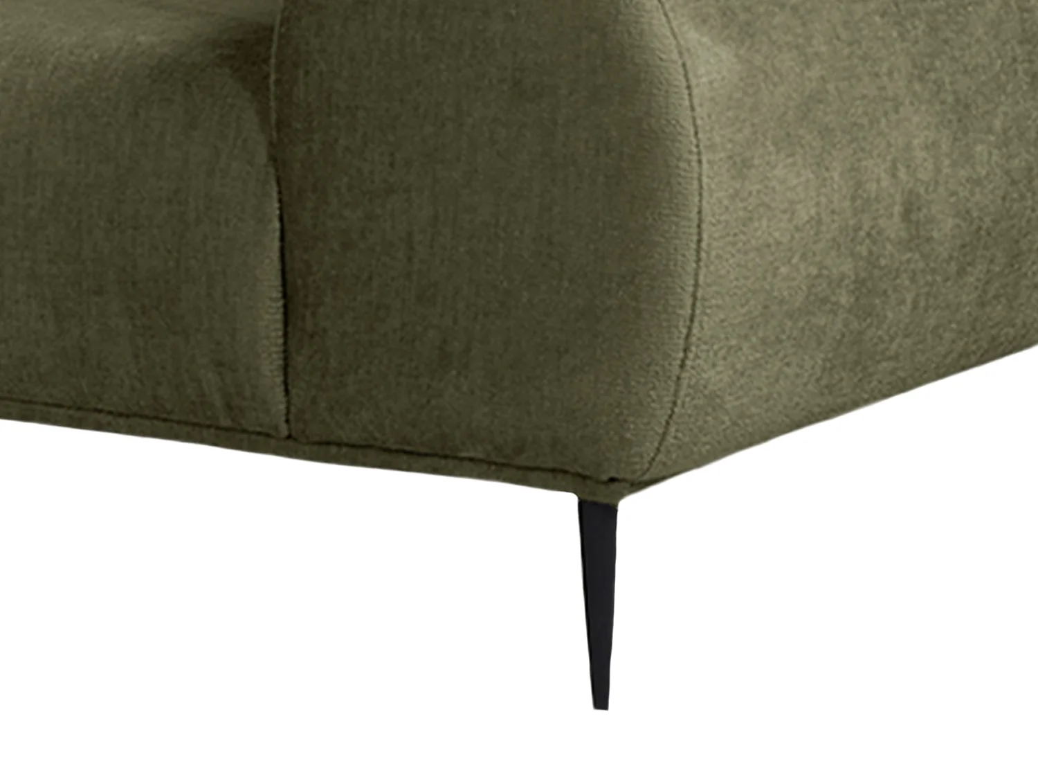 Canapé d'angle gauche en tissu chenille vert kaki MALIADA